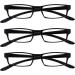 Black Neck Readers Value 3 Pack - Spring Hinges for Men & Women | The Reading Glasses Company - +1.50 Diopter - Buy Online on GoSupps.com