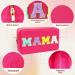Nylon Washable Valentines Gift Makeup Bag - Women Chenille Letter Travel Organizer Pouch for Mama Cosmetics with Patches (Rose Red) - Buy Online on GoSupps.com