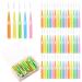 Annhua 50 pieces of graded interdental brushes push-pull interdental cleaner with storage box (orange yellow pink green blue) 50 pieces