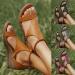 Rvidbe Women's Dressy Low Wedge Peep Toe Zipper Sandals - Brown, Size 8.5 - Buy Online on GoSupps.com