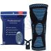 Knee Brace Compression Sleeve with Strap Support -for Joint Pain and Arthritis Relief Improved Circulation Compression for Meniscus Tear Running Basketball for Men & Women - Wear Anywhere - Single Large black/blue
