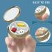 Retro Bronze Pill Box with Mirror - 3 Compartment Small Round Container for Vitamins & Dietary Supplements - Y-24 Marble Paint - Buy Online on GoSupps.com