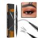 Natural Brow Eyebrow Pen Trailott Eyebrow Pen Bulletboard Waterproof Eyebrow Pen (Light Brown) Waterproof With 4-Fork-Tip & Precise Brush-Tip Bulletboard Waterproof Eyebrow Pen Bulletinboard Brow Pen Grey 03