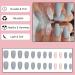 24Pcs Medium Coffin French Press On Nails - Ballerina Gray Blue False Nails for Women - Acrylic Full Cover Fake Nails with Adhesive Tabs - Nail Art Frosted Gray Blue - Buy Online on GoSupps.com