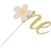 Flower Gold Glitter One Cake Topper - 1st Birthday Decoration for Baby Party & Shower - Buy Online on GoSupps.com