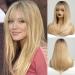 HAIRCUBE Golden Wig with Bangs - Natural Look Blonde with Dark Roots | Synthetic Straight Hair for Women - Shop Now! - Buy Online on GoSupps.com