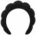 Sponge Spa Headband for Washing Face Makeup Headbands for Women Girls Wash Spa Yoga Sports Shower Headbands Terry Towel Cloth Hair Band for Skincare Makeup Removal BLACK