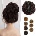 BARSDAR Claw Clip Messy Bun Hairpiece Clip in Hair Scrunchies Curly Synthetic Hair Bun Extensions for Women Ponytail Updo Hair Donut Chignon 2/33# Natural Black mix Chestnut Brown Evenly