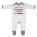 'Born To Love West Ham Just Like Daddy' Baby Boy Girl Sleepsuit Designed and Printed in the UK Using 100% Fine Combed Cotton 6-9 Months White/Grey Trim