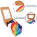 Travel Lipstick Organizer Case - Portable Makeup Bag with Mirror | Watercolor Lines Rainbow Design - Buy Online on GoSupps.com