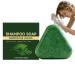 WRANBAO Nature Triangle Shampoo Bar Solid Plant-Based Shampoo for Oily Hair for Dandruff Purifying Soap with Tree of Life Leaves Shampoo for Thinning Hair Cleansing (1