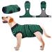 Kuoser Dogebody after op dog body after castration male bitch dogbody after op bitch breathable body for dogs after op leakage protection dog anti-wound licking op body dog green l l (1 Pack) green striped
