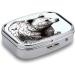Wildlife Hand Drawn Bear Pill Box | 2 Compartment Decorative Metal Organizer for Pocket & Purse - Buy Online on GoSupps.com