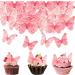40 Pcs Pink Butterfly Cupcake Decoration Butterfly Edible Wafer Cupcake Toppers 3D Edible Butterfly Cake Topper Party Wedding Anniversary Birthday Party Cupcake Decoration - Buy Online on GoSupps.com