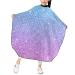 ONE TO PROMISE Glitter Barber Cape Blue Pink Gradient Glitter Hair Cutting Cape for Kids Boys Girls Professional Haircut Salon Cape with Adjustable Snap Closure for Haircuts Makeup Hair Dye