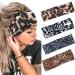 Fashband Boho Leopard Print Headbands Criss Cross Knotted Hair Bands Elastic Stretchy Twist Head Wraps Yoga Outdoor Head Scarfs Headpiece for Women Girls (Pack of 4) Type A