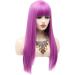 Bestung Light Purple Straight Cosplay Wig 22 Inches Long - Synthetic Full Hair with Bangs for Women - Costume or Daily Wear - 24 Purple - Buy Online on GoSupps.com
