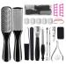 Synchain Professional Pedicure Kit, 22 in 1 Stainless Steel Manicure Foot File Scraper for Dead Skin, Foot Calluses Remover Nail Toenail Clipper Foot Care Kit for Women Men Salon Home Black