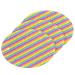 3-Pack Cleaning Kitchen Sponges Oval Bright Rainbow Stripes Kitchen Cellulose Dishwashing Wood Pulp Cotton