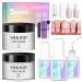 Saviland Nail Repair Kit for Broken Natural Nails: 3 Mins Repair&Air Dry Dip Powder Nail Kit for Nail Repair White & Clear Dipping Powder Nail Glue Nail File Nail Dust Brush for Nail Repair Treatment 01-Clear & White