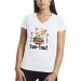 Kawaii Neko Ramen Lover Japanese Noodle Anime Women's V-Neck Shirt White S