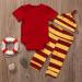 Snuggle This Muggle Bodysuit Set with Striped Pants & Hat - 12-18 Months - Red - Buy Online on GoSupps.com