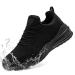 LARNMERN Mens Non Slip Work Shoes Slip On Water Resistant Walking Sneakers Zapatos Trabajo Food Service Chef Kitchen 10 Black