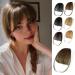 Clip-in Bangs 100% Natural Real Human Hair Wispy Bangs Forehead Hair Extensions Air Bangs Fringe Wig Hairpieces for Women Black Brown Red Blonde Wine Red - Buy Online on GoSupps.com