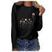 tsaChick Women's Oversized Sweatshirt Clearance Autumn Winter Slim Sunflower Long Sleeve Shirt S-XXL Custom Hoodie Female Crew Neck Knit Overall Women's Hoodies WYF45 Black 109 S