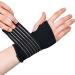 Actesso Elastic Wrist Support with Strap - XL Black - For Sprains, Injuries, or Sports - Flexible Support Without Metal Bar | Left or Right - Buy Online on GoSupps.com