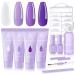 Makartt purple poly-nail gel-kit Gel-nail kit with slip solution gel nail kit long-lasting hard gel for the nail structure nail extension set dual form base top coat
