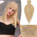 Ruwiss real hair hair topper for women crown topers with pony short wigs hair parts for thin hair 7.5 * 13cm silk base 100% real human hair clip in topper 30 cm 40g (blonde stroke) 30cm (with bangs) blonde highlights