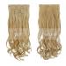 Feshfen 7-Part Clip-In Hair Extensions 50cm - Wavy Synthetic Hair in Strawberry Blonde & Bleach Blonde - 16 Clips for Women - Buy Online on GoSupps.com