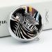 Round Zebra Print Pill Box - 3 Compartment Portable Medicine Organizer | Decorative Metal Pocket Pill Case - Buy Online on GoSupps.com