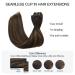 Doores Clip In Extensions - Real Remy Hair Balayage Dark Brown to Chestnut Brown 40cm (16 inch) - 7 Pieces 110g Seamless Hair Extensions - Buy Online on GoSupps.com