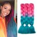 Tess Braids Extensions Blue 60 cm Jumbo Braids KanCalon Kunsthaar for the single-leased box braids hair extension braid 100g/bundle of ombre hair braids extension (1 piece-rosa/blue) 60 cm (1 piece) pink/blue