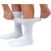 Women's 6 Pairs Diabetic Neuropathy Cotton Crew Socks, Extra Stretchy (Size 6-12, White) - Buy Online on GoSupps.com