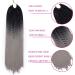 Tess Braids Extensions - Ombre 20 Twist Crochet Braiding Hair (100g) - Smooth Faux Locs | Black/Dark Gray | 20 Strands/Pack - International Shipping Available - Buy Online on GoSupps.com