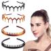 DonLeeving 4 Pcs Plastic Tooth Hair Comb Headband  Comfort Wavy Toothed Hairband  Hard Headbands for Women Men Girls  4 Styles Style 1