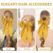 Yellow Big Hair Bow with French Barrette Clip - Satin Silky Hair Accessory for Women and Girls - Buy Online on GoSupps.com
