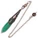 Kyeygwo green Aventurin Reiki healing stone pendulum with vintage chain crystal point trailer necklace for women and men gemstone quartz quartz pendules for divination meditation scrying balance #1-green (green aventurin)