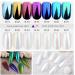 7PCS White Pearl Chrome Nail Powder Set - Metallic Mirror Glitter & Aurora Shimmer for Stunning Nail Art - Buy Online on GoSupps.com