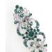 Faship Green Crystal Hearts & Floral Hair Barrette - Stunning Hair Accessory - Buy Online on GoSupps.com