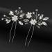 Clataly Bride Wedding Headdress Silver Rhinestone Hairpin Handmade Crystal Pearl Hair Clip Hair Piece U-Shaped Hairpins Hair Accessories - Buy Online on GoSupps.com