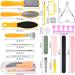 Foot File Pedicure Set 30 in 1 Foot Files Foot Care Scrubber Kit Hard Skin Remover Feet Scrub for Women Men Salon or Home Yellow - Buy Online on GoSupps.com