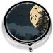 Buy Night Crow Printed Mini Round Pill Box - 3 Compartment Medicine Organizer for Travel Pocket & Home Use - Portable Pill Case - Buy Online on GoSupps.com