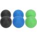 Verdant Touch Fitness Fascia Ball Set - Portable TPR Yoga Massage Balls for Muscle Relaxation | Black Green Blue - Buy Online on GoSupps.com