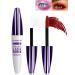 5D White Red Mascara Voluminous Waterproof-Silk Fiber Tubing Mascara for Eyelashes Volume and Length Curling Eye Lash Longlasting Smudegproof Colored Mascara Liquid Lash Extensions Mascara for Women 03#White+07#Red