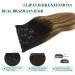 Doores Real Hair Extensions Clip-In - 18 Inch 120g Dark Brown to Chestnut Brown & Dirty Blonde Highlights - Remy Human Hair - 45cm 7 Pieces - Buy Online on GoSupps.com