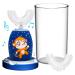 Sunartec Musical Ultrasonic Kids Electric Toothbrushes , Cute Cartoon 360 Automatic Toothbrush for Toddlers 2-10 Years Old, Whole Mouth U Shaped Toothbrush with 3 Modes, 2 U-Shaped Brush Head D-blue